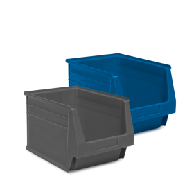Pack 8 stapelbare magazijnbakken met open voorzijde nr. 55