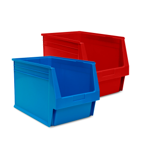 Pack 8 stapelbare magazijnbakken met open voorzijde nr. 59