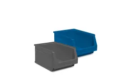 Pack 12 stapelbare magazijnbakken met open voorzijde nr. 54