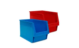 Pack 8 stapelbare magazijnbakken met open voorzijde nr. 59